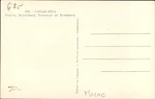 Ak Casablanca Marokko, Piscine Municipale