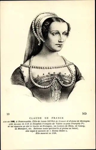 Ak Claude de France, Portrait