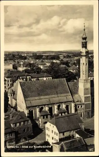 Ak Zittau in Sachsen, Blick zur Klosterkirche