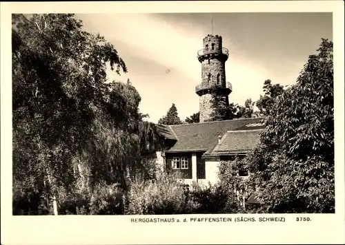 Ak Bad Schandau an der Elbe, Berggasthaus auf dem Pfaffenstein, Sächs. Schweiz