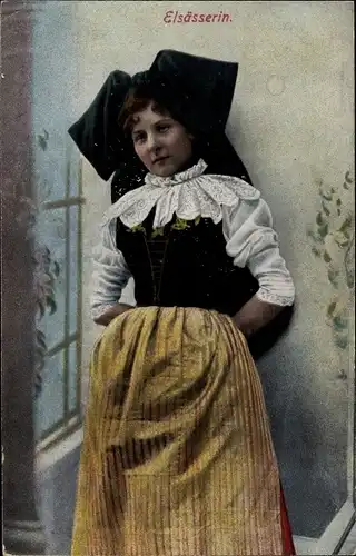 Ak Elsässerin, Frau in Tracht, Portrait