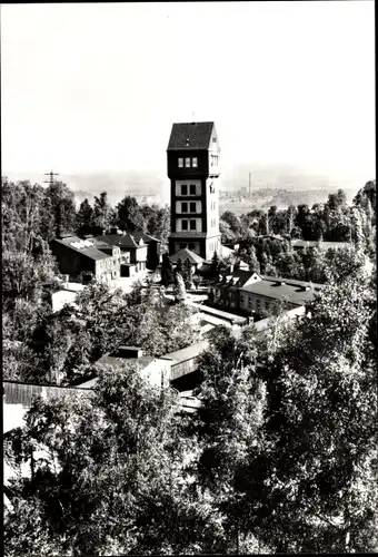 Ak Oelsnitz im Erzgebirge, Bergbaumuseum Karl Liebknecht Schacht, Förderturm Deutschlandschacht II