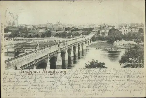 Ak Magdeburg an der Elbe, Brücke