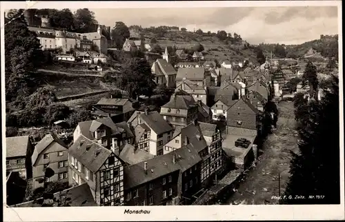 Ak Monschau Montjoie in der Eifel, Ortsansicht, Rur