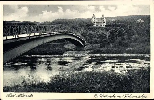 Ak Bad Neuenahr in Rheinland Pfalz, Ahrbrücke mit Johannisberg