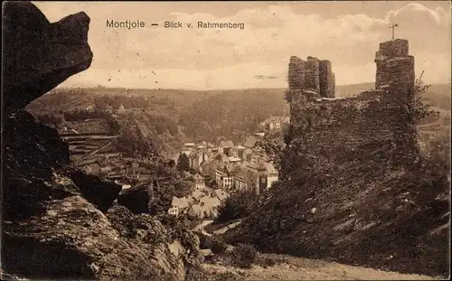 Ak Monschau Montjoie in der Eifel, Blick v. Rahmenberg