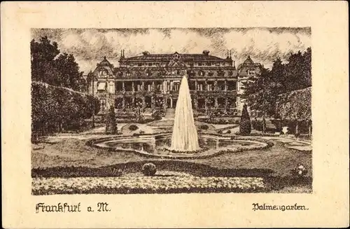 Künstler Ak Müllers, Rudi, Frankfurt am Main, Palmengarten, Springbrunnen