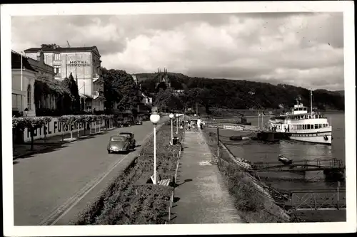 Ak Remagen am Rhein, Rheinpromenade, Dampfer, Hotel