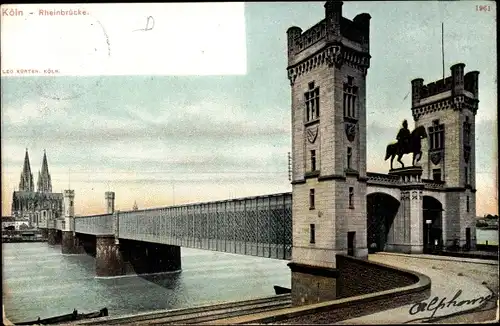 Ak Köln am Rhein, Rheinbrücke, Dom