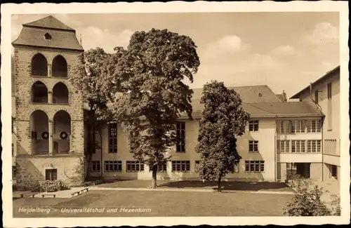 Ak Heidelberg am Neckar, Universitätshof und Hexenturm