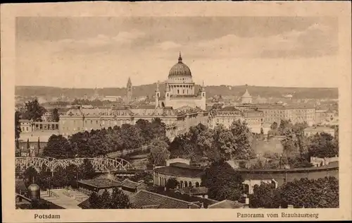 Ak Potsdam, Panorama vom Brauhausberg, Brücke