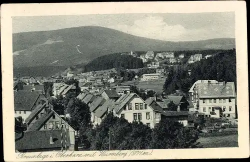 Ak Braunlage im Oberharz, Panorama mit Wurmberg