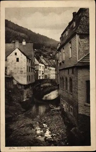 Ak Monschau Montjoie in der Eifel, Rurpartie im Ort, Brücke