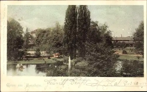 Ak Mannheim in Baden, Stadtpark, Springbrunnen