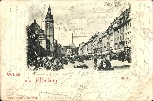 Ak Altenburg in Thüringen, Markt