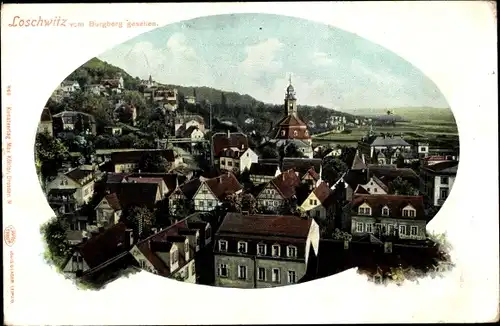 Ak Dresden Loschwitz, Blick vom Burgberg, Kirchturm