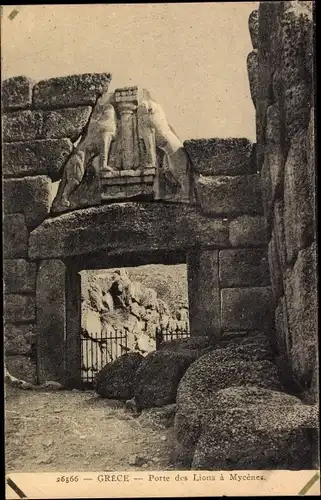 Ak Mykene Griechenland, Porte des Lions, Löwentor