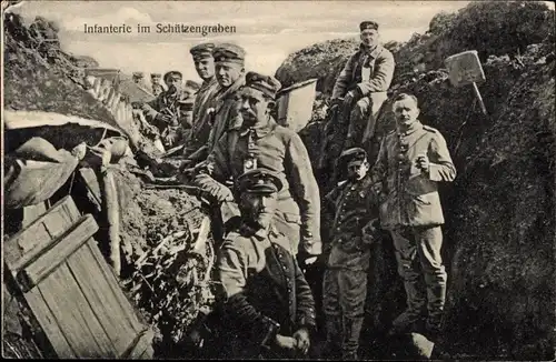 Ak Infanterie im Schützengraben, Deutsche Soldaten im Kaiserreich, I. WK