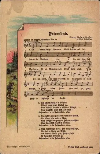 Lied Ak Günther, Anton, Erzgebirgische Mundart 36, Feierobnd