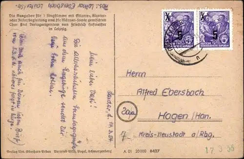 Lied Ak Günther, Anton, Erzgebirgische Mundart 36, Feierobnd