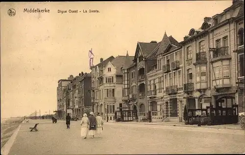 Ak Middelkerke Westflandern, Digue Ouest, La Siesta