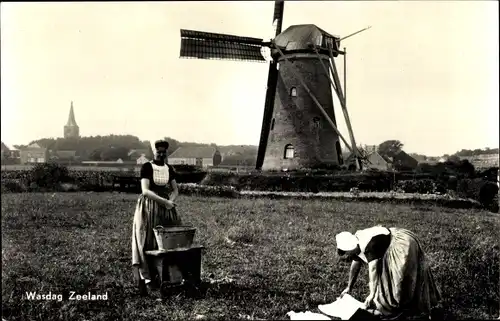 Ak Zeeland Niederlande, Wasdag, Molen