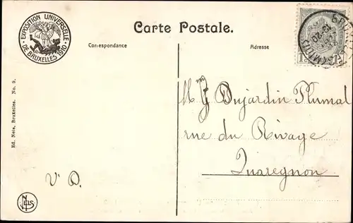 Ak Bruxelles Brüssel, Exposition Universelle 1910, Annexe de la section Belge, pavillon de la Ville