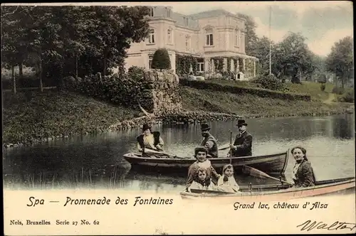 Ak Spa Wallonien Lüttich, Grand lac, Château d'Alsa