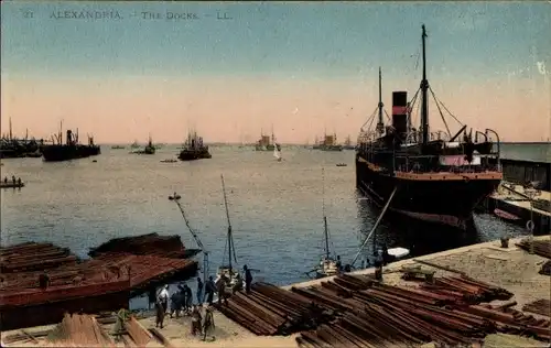 Ak Alexandria Ägypten, The Dock