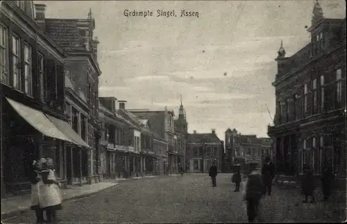 Ak Assen Drenthe Niederlande, Gedempte Singel