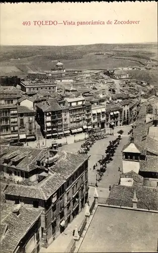 Ak Toledo Kastilien La Mancha Spanien, Vista panorámica de Zocodover