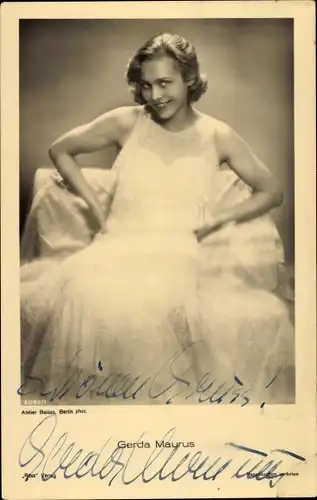 Ak Schauspielerin Gerda Maurus, Portrait im Spitzenkleid, Ross Verlag 6090/1
