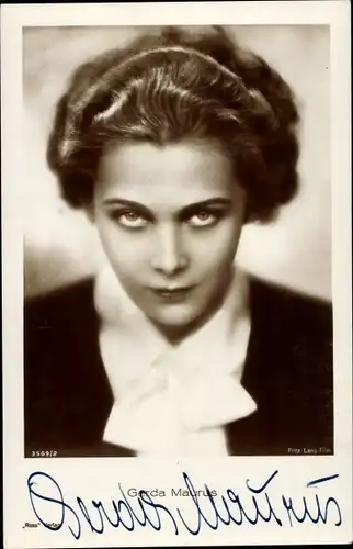 Ak Schauspielerin Gerda Maurus, Portrait, Autogramm
