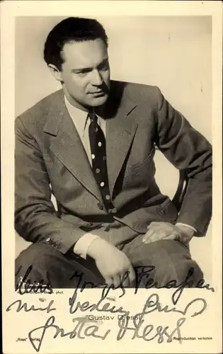 Ak Schauspieler Gustav Diessl, Portrait, Autogramm