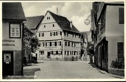 Ak Großbottwar in Württemberg, Gasthaus, Buchbinderei und Schreibwarenhandlung