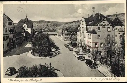 Ak Plochingen am Neckar, Bahnhof Hotel Fritz