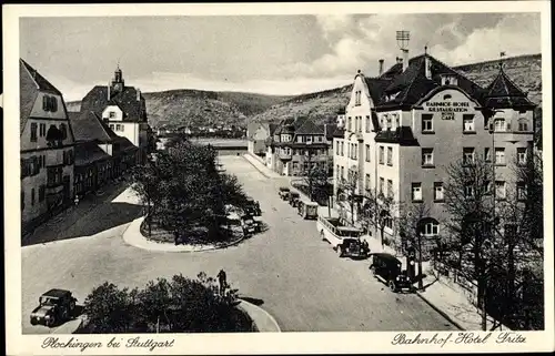 Ak Plochingen am Neckar, Bahnhof Hotel Fritz