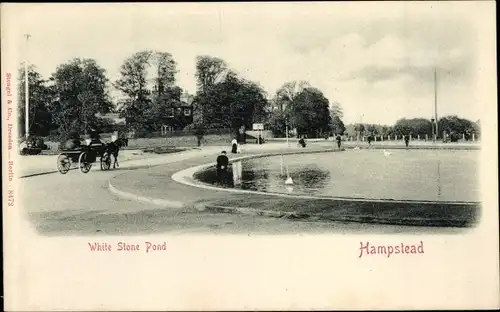 Ak Hampstead London England, White Stone Pond