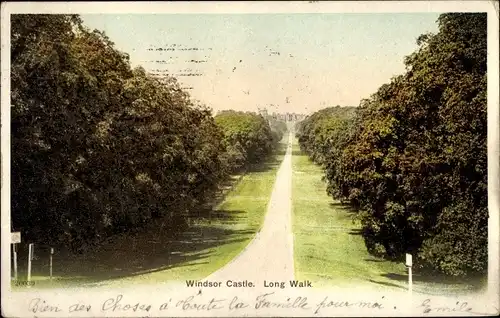 Ak Windsor Berkshire England, Windsor Castle, Long Walk