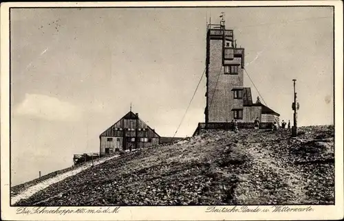 Ak Malá Úpa Kleinaupa Riesengebirge Region Königgrätz, Schneekoppe, Deutsche Baude, Wetterwarte