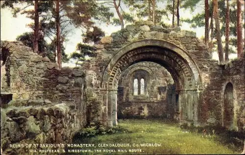 Ak Glendalough Co. Wicklow Irland, Ruins of St Saviour's Monastery