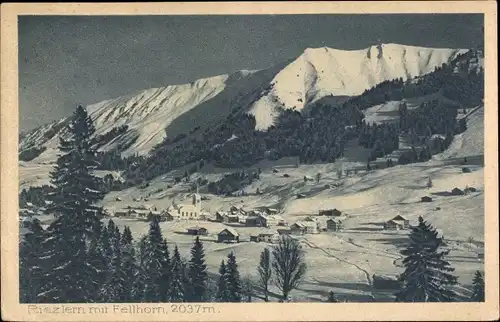 Ak Riezlern Mittelberg Vorarlberg, Gesamtansicht mit Fellhorn, Winter