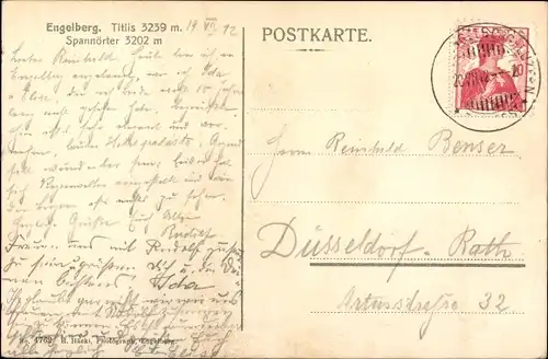 Ak Engelberg Kanton Obwalden Schweiz, Gesamtansicht mit Titlis und Spannörter