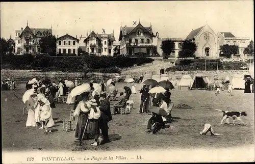 Ak Pontaillac Royan Charente Maritime, La Plage et les Villas