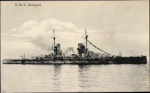 Ak Deutsches Kriegsschiff, SMS Markgraf, Großlinienschiff, Kaiserliche Marine