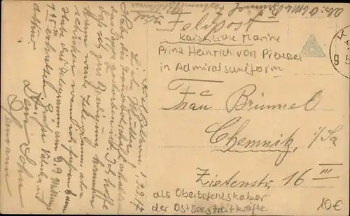 Ak Großadmiral Prinz Heinrich von Preußen, Uniform, Kaiserliche Marine
