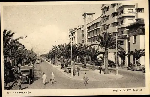 Ak Casablanca Marokko, Avenue du 4eme Zouaves, Hôtel Le Plaza