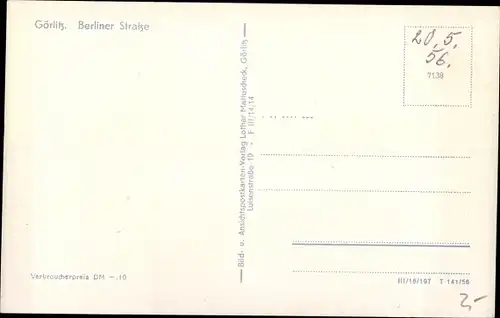 Ak Görlitz in der Lausitz, Berliner Straße, Geschäfte