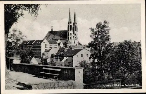 Ak Görlitz in der Lausitz, Blick zur Peterskirche