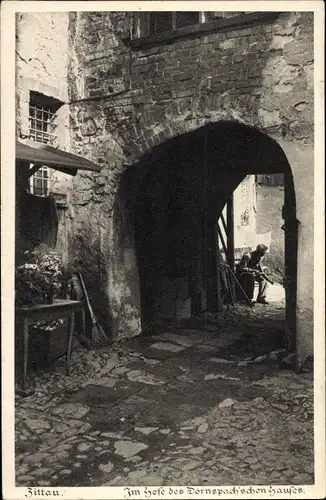 Ak Zittau in der Oberlausitz, Im Hofe des Dornspach'schen Hauses